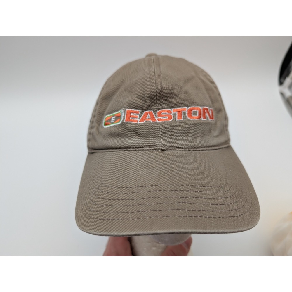 Easton Baseball Cap Khaki Brown Cotton Twill Adjustable Strap Hat Logo